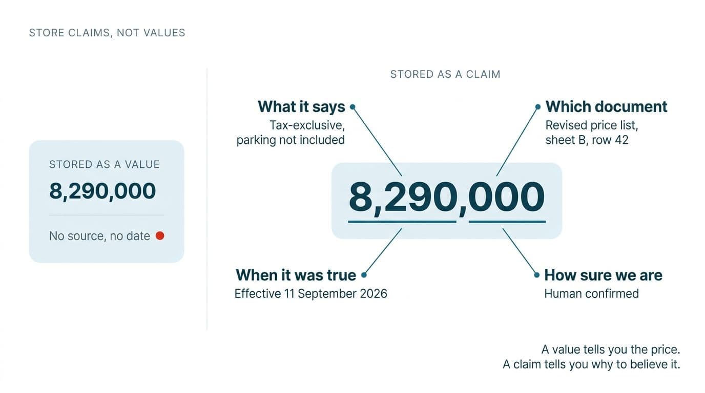 AI Document Processing for Real Estate: Store Claims, Not Values