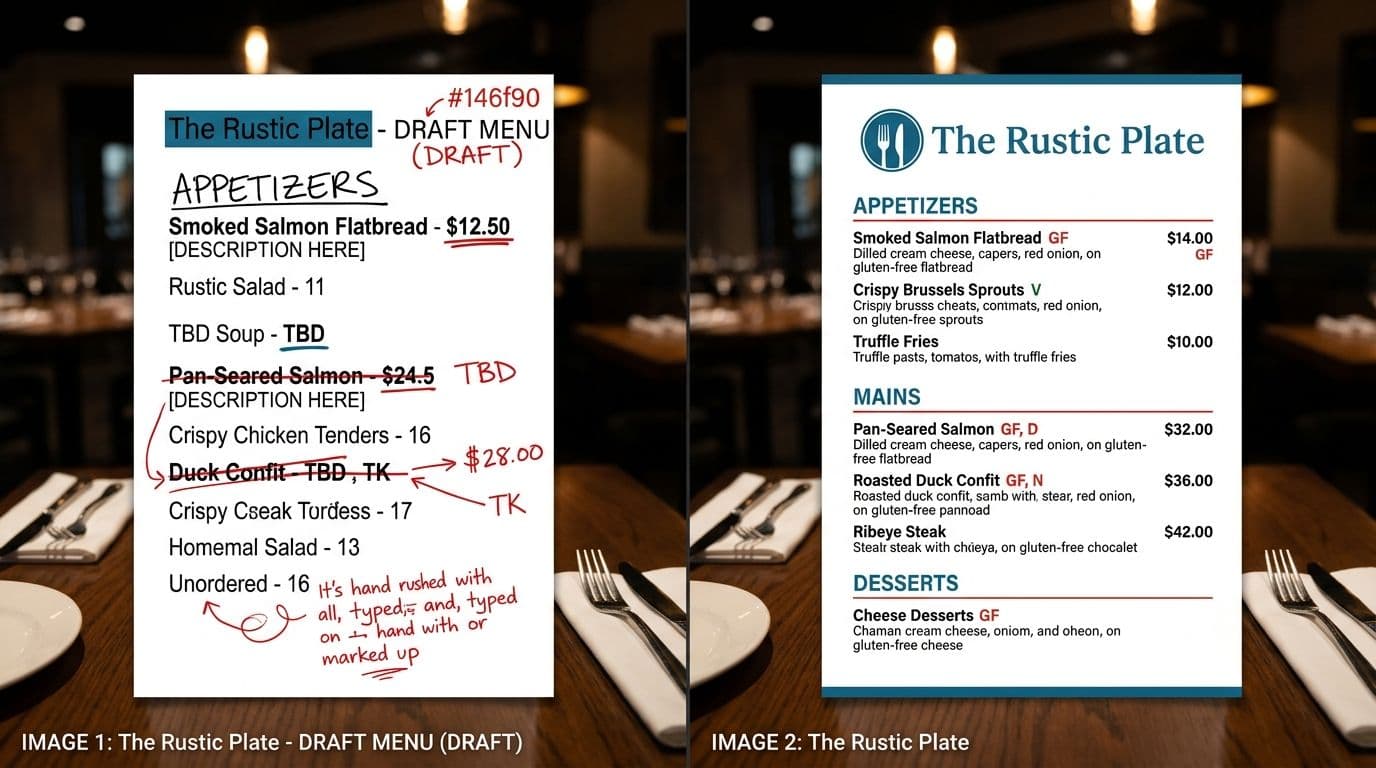The Customer-Facing Side, and Getting the Menu Right First